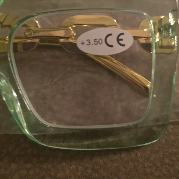 Stylish Green Square Glasses(readers+3.50) - Picture 3 of 4